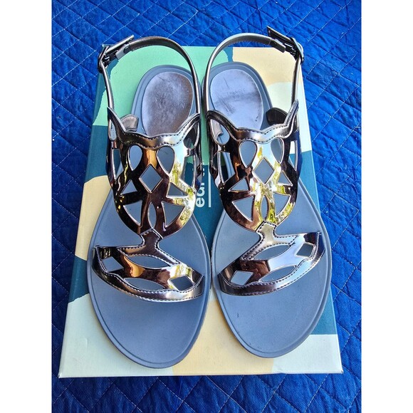 Stuart Weitzman Women's Gelfisher Sandals Graphite Jelly - Picture 2 of 4